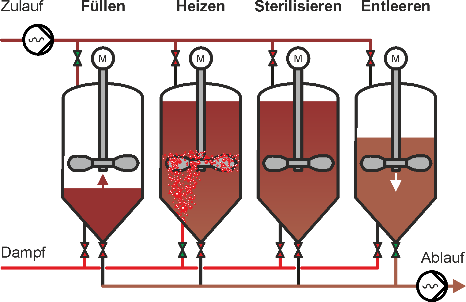 Sterilisation 4 Behälter Schlachtabfälle Dampfinjektion Entsorgung Biogasanlage